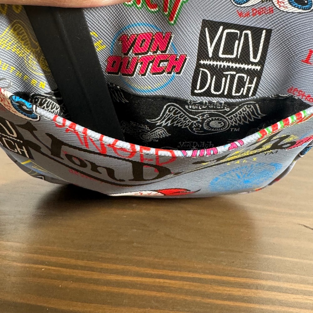 Von Dutch Crossbody Bag Vintage Y2K Graphic Grey OS VDCB-004 New With Tags Rare - Picture 12 of 15